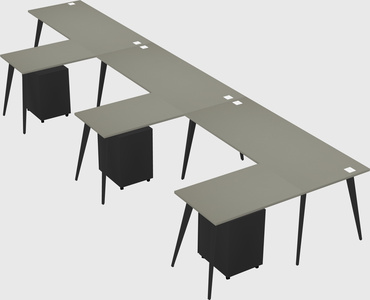 Modern l-shaped office desk