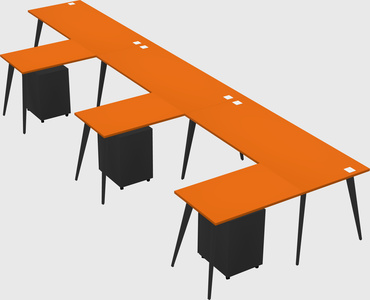 Modern l-shaped office desk