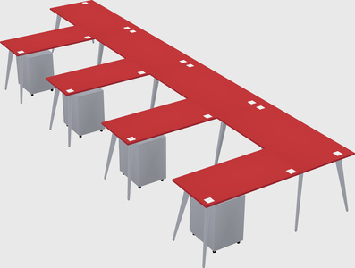 Modern l-shaped office desk