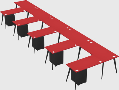 Modern l-shaped office desk