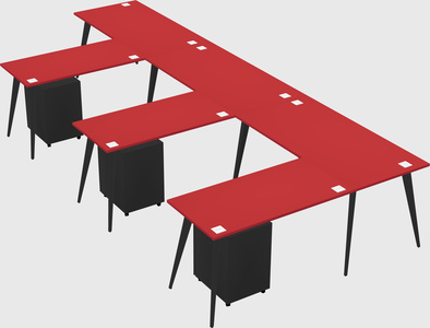 Modern l-shaped office desk