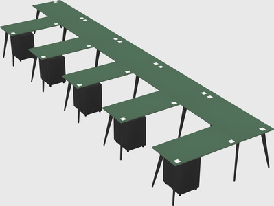 Modern l-shaped office desk
