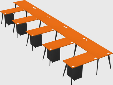 Modern l-shaped office desk