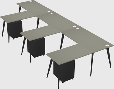 Modern l-shaped office desk