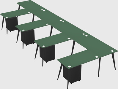 Modern l-shaped office desk