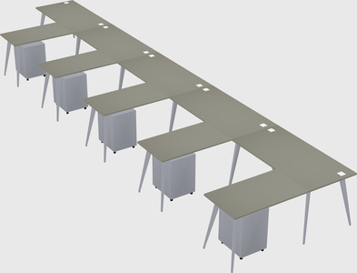 Modern l-shaped office desk