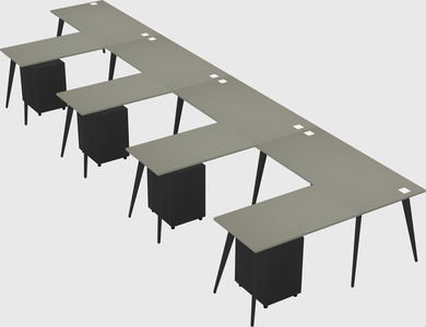 Modern l-shaped office desk