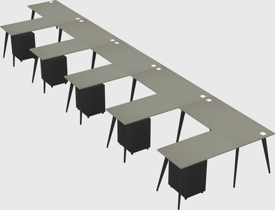 Modern l-shaped office desk