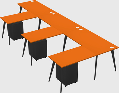 Modern l-shaped office desk