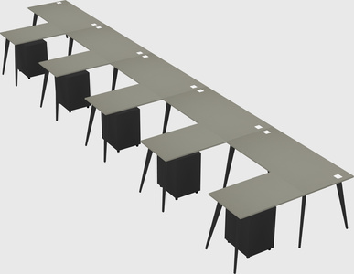 Modern l-shaped office desk