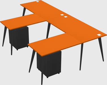 Modern l-shaped office desk