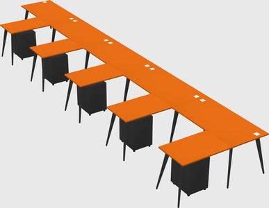 Modern l-shaped office desk