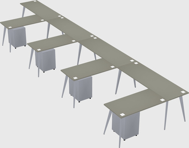 Modern l-shaped office desk