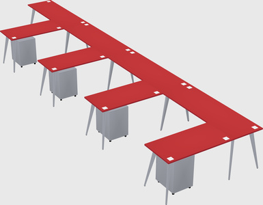Modern l-shaped office desk