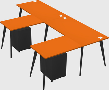 Modern l-shaped office desk