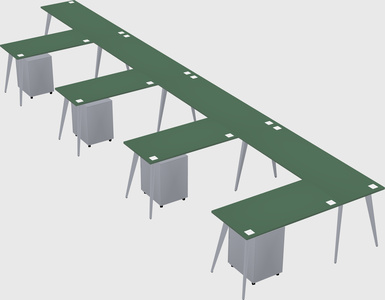 Modern l-shaped office desk