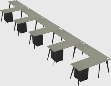 Modern l-shaped office desk