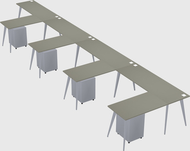Modern l-shaped office desk