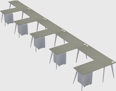 Modern l-shaped office desk