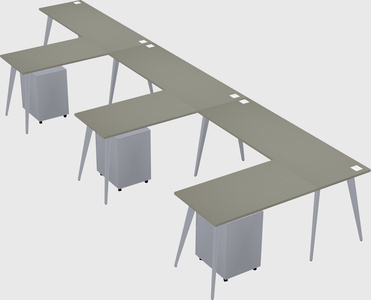 Modern l-shaped office desk