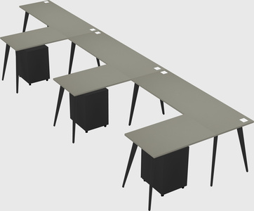 Modern l-shaped office desk