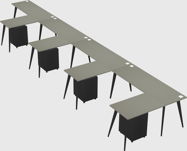 Modern l-shaped office desk