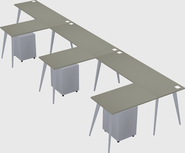 Modern l-shaped office desk