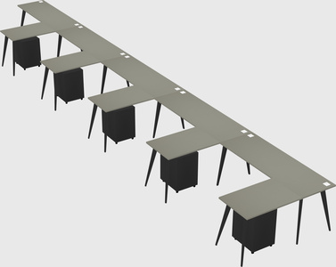 Modern l-shaped office desk