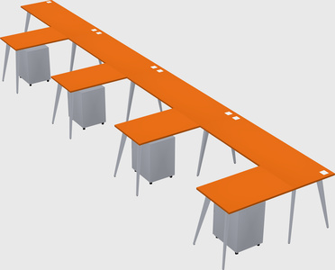 Modern l-shaped office desk