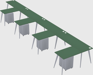 Modern l-shaped office desk