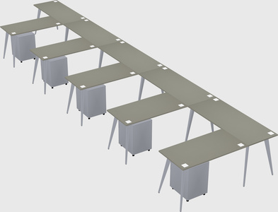 Modern l-shaped office desk