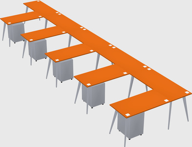 Modern l-shaped office desk