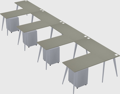 Modern l-shaped office desk
