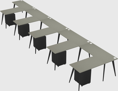 Modern l-shaped office desk