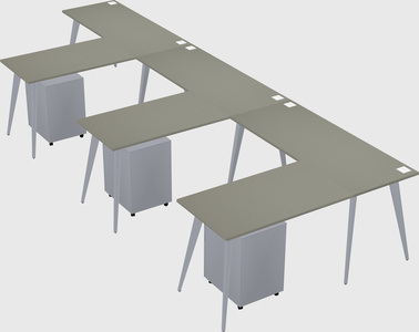 Modern l-shaped office desk