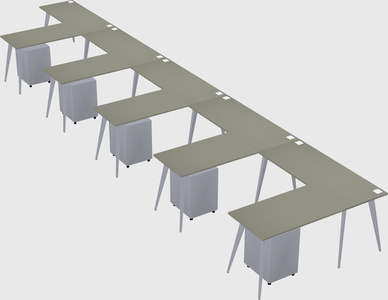 Modern l-shaped office desk
