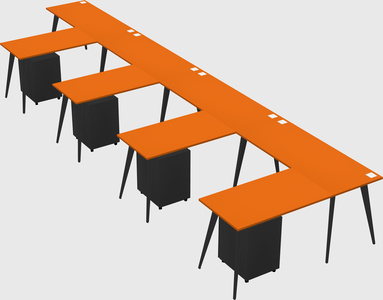 Modern l-shaped office desk