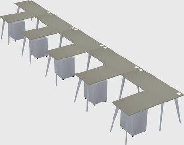 Modern l-shaped office desk