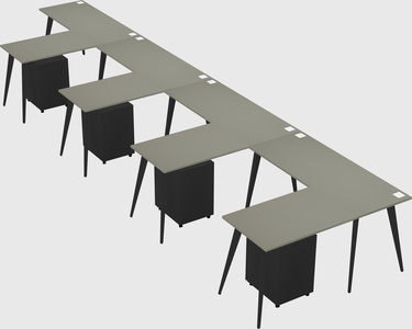 Modern l-shaped office desk