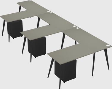 Modern l-shaped office desk