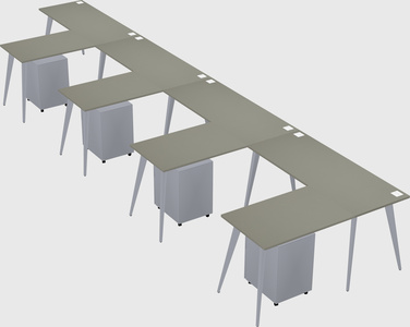 Modern l-shaped office desk