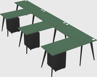 Modern l-shaped office desk