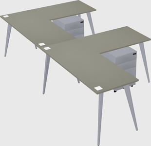 Modern l-shaped office desk