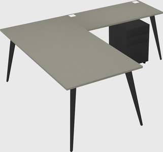 Modern l-shaped office desk