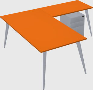 Modern l-shaped office desk