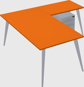 Modern l-shaped office desk