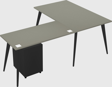Modern l-shaped office desk