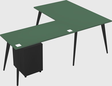 Modern l-shaped office desk