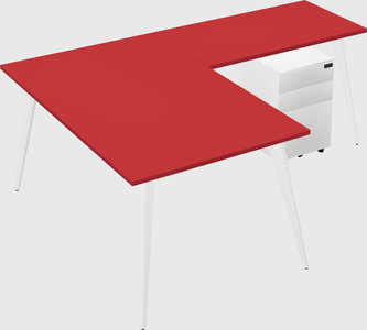 Modern l-shaped office desk
