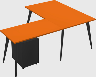 Modern l-shaped office desk